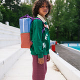 Sticky Lemon Backpack Large Colourblocking Badminton Blue + Leather Ball