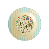 Rice Melamine Kids Bowl Fun Fair Print Mint