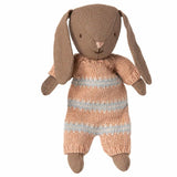Maileg | Bunny, Micro - Brown - Dusty Rose Knitted Suit