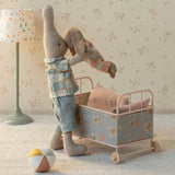 Maileg | Bunny, Micro - Brown - Dusty Rose Knitted Suit