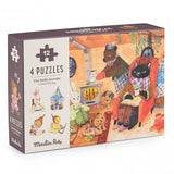 Moulin Roty | Mini Puzzel (4 x 12 st) Les Minouchkas