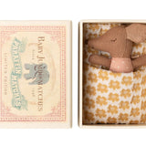Maileg | Sleepy/Wakey Baby Mouse In Matchbox Rose