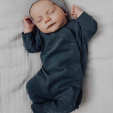 Gray Label Baby Beanie Blue Grey - Cream