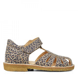 Angulus Sandal With Velcro Closure Beige Leopard