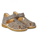 Angulus Sandal With Velcro Closure Beige Leopard