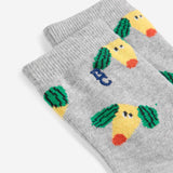 Bobo Choses Short Socks Happy Dog AO Heather Grey