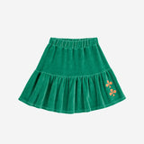 Bobo Choses Clover Velvet Skirt Green