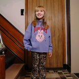 Call Me Frankie CMF Cropped Bunny World Sweater Purple