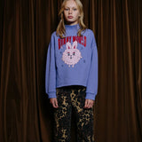 Call Me Frankie CMF Cropped Bunny World Sweater Purple