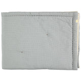 Camomile London Cross Stitch Quilt Light Blue Check Cot (85x120)