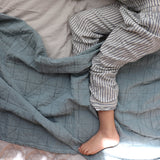 Camomile London Organic Diamond Blanket Sky Blue Single Twin (140x200)