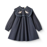 Copenhagen Colors Dress Embellishment & Ruffle Brown/Blue Check