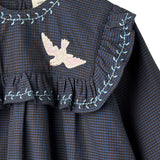 Copenhagen Colors Dress Embellishment & Ruffle Brown/Blue Check