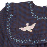 Copenhagen Colors Dress Embellishment & Ruffle Brown/Blue Check