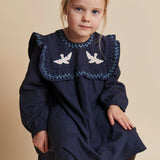 Copenhagen Colors Dress Embellishment & Ruffle Brown/Blue Check