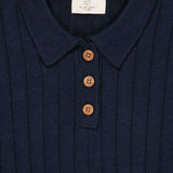 Copenhagen Colors Merino Polo Shirt Navy/Cream