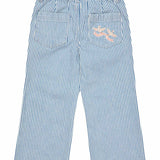 Copenhagen Colors Twill Pant Wide Leg Denim Blue Stripe