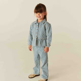 Copenhagen Colors Twill Pant Wide Leg Denim Blue Stripe