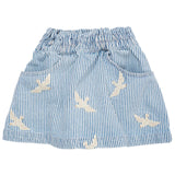 Copenhagen Colors Twill Skirt Denim Blue Stripe