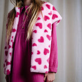 Daily Brat Heart Crush Teddy Vest Soft Pink