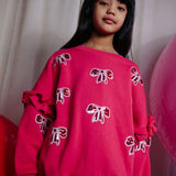 Daily Brat Shimmer Bow Sweater Love Potion