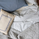 Duvet Cover Ticking Stripe Blue Cot/Junior (120x150)