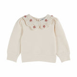 Emile et Ida Sweatshirt Col Crochet Creme