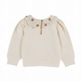 Emile et Ida Sweatshirt Col Crochet Creme