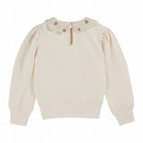 Emile et Ida Sweatshirt Col Crochet Creme