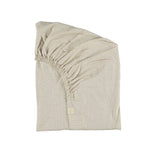 Fitted Sheet Double Check Ivory/Clay Small Cot (60x120)