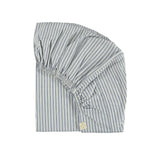 Fitted Sheet Ticking Stripe Blue Small Cot (60x120)