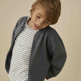 Gray Label Bomber Sweatshirt w/ Zip Blue Grey