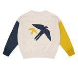 Jenest Lucky Bird Sweater Ecru Melange/Gold/Blue