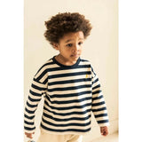 Jenest Moos Oversized LS T-Shirt Navy Blue Off-White Stripe