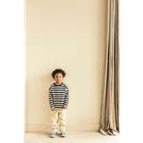 Jenest Moos Oversized LS T-Shirt Navy Blue Off-White Stripe