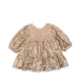 Konges Sløjd Lila Sequins Bow Dress Sparkling Gold Glitter