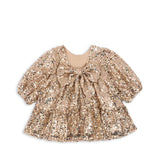 Konges Sløjd Lila Sequins Bow Dress Sparkling Gold Glitter