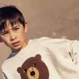 Mini Rodini Bear Chenille Sweatshirt Grey Melange