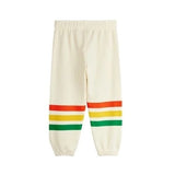 Mini Rodini Bear Stripe Sweatpants Off-White