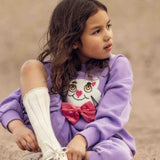 Mini Rodini Cat with Bowtie Chenille Sweatpants