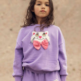 Mini Rodini Cat with Bowtie Chenille Sweatpants