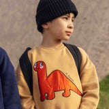 Mini Rodini Dino Application Red Sweatshirt Beige