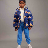 Mini Rodini Dinos AO Hooded Puffer Blue