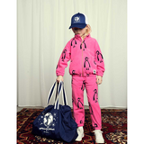 Mini Rodini Penguin Fleece Jacket Pink