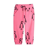 Mini Rodini Penguin Fleece Trousers Pink