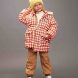 Mini Rodini Ritzrartz Patch Gingham AO Heavy Puffer Red