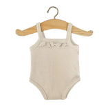 Minikane Body Bretelles Maille Côtelée Lin Naturel Dentelle
