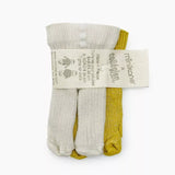 Minikane Lot de 2 Collants Doux Agneau Lurex/Kiwi Doré Lurex