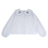 Mipounet Felicia Knot Blouse Light Blue