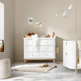 Oliver Furniture Wood Nursery Dresser 6 Drawers White/Oak